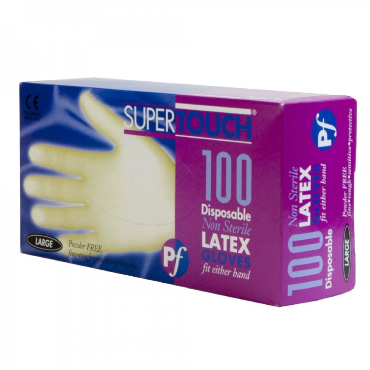 10 x 100 Latex Powder Free White Medical Gloves