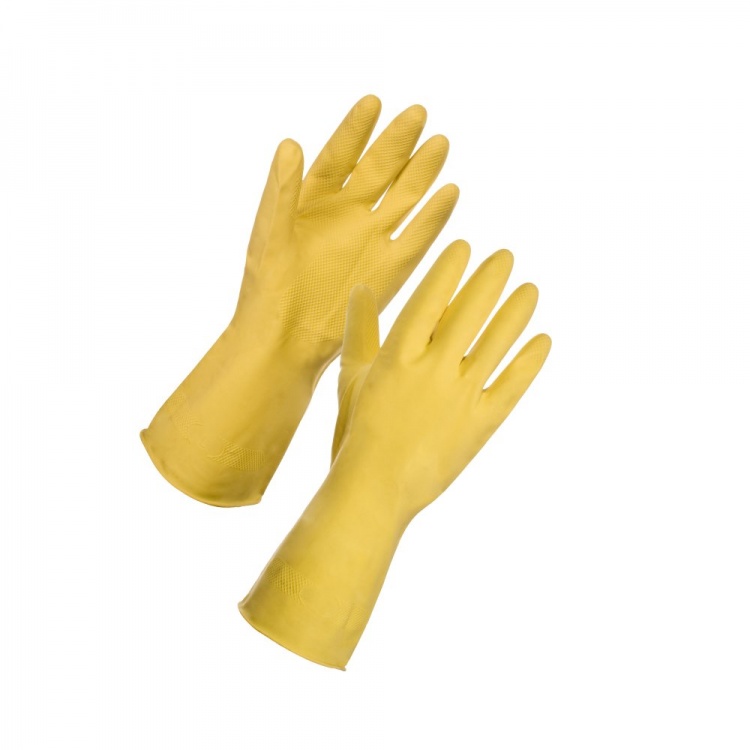 12 x Household Rubber Gloves - Yellow