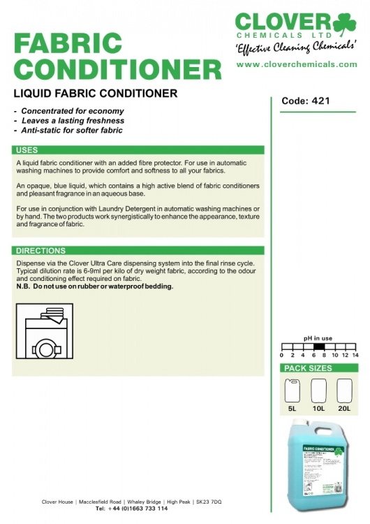 Clover Chemicals Liquid Fabric Conditioner (421)