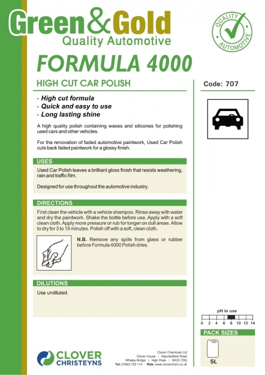 Clover Chemicals Formula 4000 Used Car Polish (707)