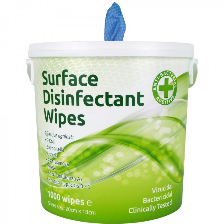 Hand & Surface Disinfectant Wipes (1000) - Antibacterial Wipes - Alcohol Wipes - Bactericidal Wipes