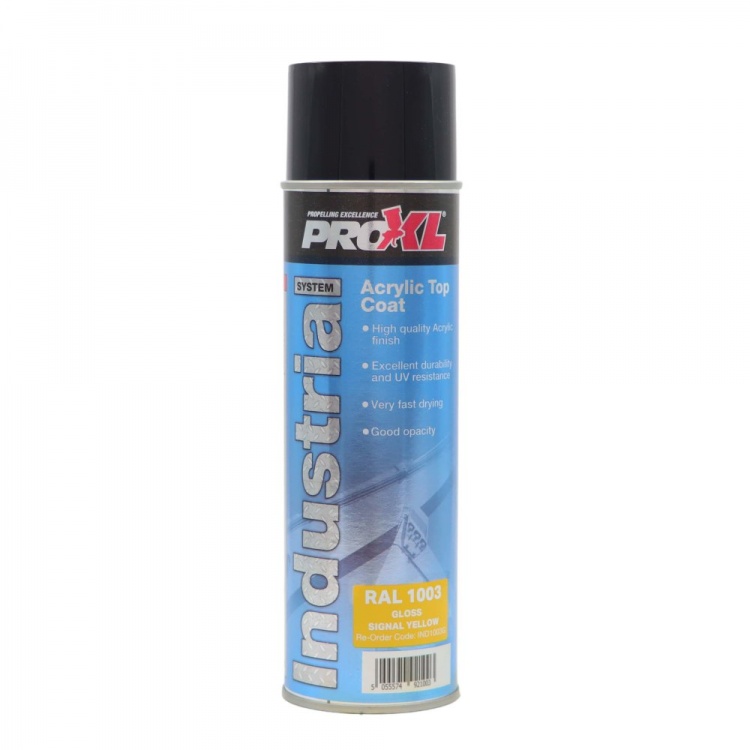 PROXL INDUSTRIAL - Acrylic Topcoat Aerosol  RAL colours 500ml (6 Cans)