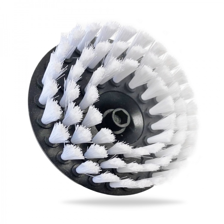 Soft Bristles *White* Drill Attachable Carpet Brush 120mm / 5 Inch - MOGG193
