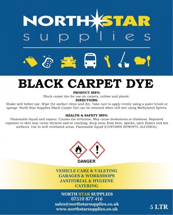 Black Carpet Dye - Carpet & Rubber Renovator + FREE TRIGGER BOTTLE - North Star Supplies