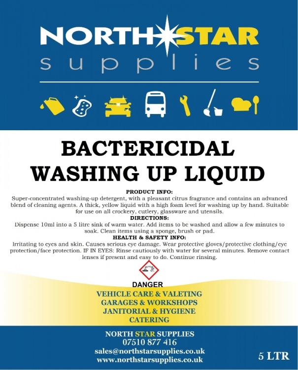 Bactericidal Washing Up Liquid - North Star Supplies