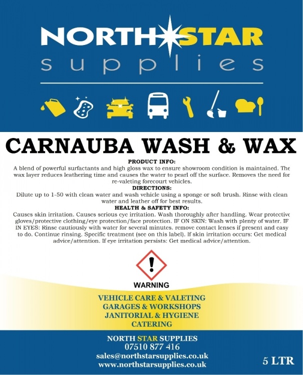 Carnauba Wash & Wax Shampoo - North Star Supplies