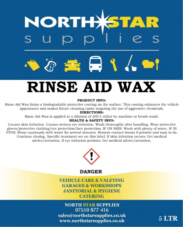 Rinse Aid Wax - North Star Supplies