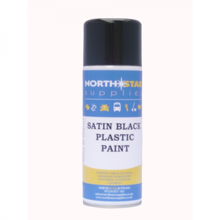 Plastic Paint 400ml - Satin Black - North Star Supplies