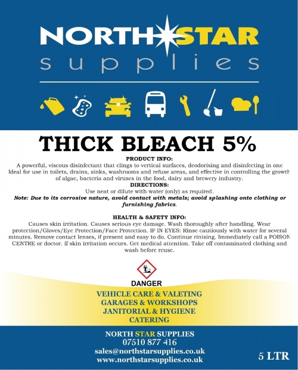 Thick Bleach 5% - North Star Supplies