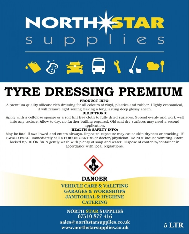 Tyre Dressing  Premium Silicone (20%) - Tyre Slick - North Star Supplies