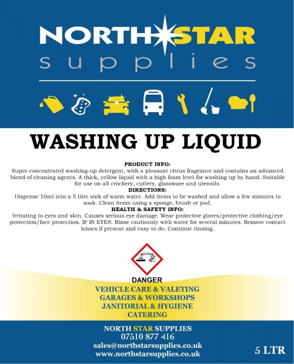 20% Washing Up Liquid - North Star Supplies