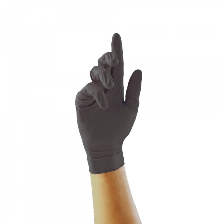 Unigloves  Black Pearl  Black Nitrile Gloves (100  Per Box)