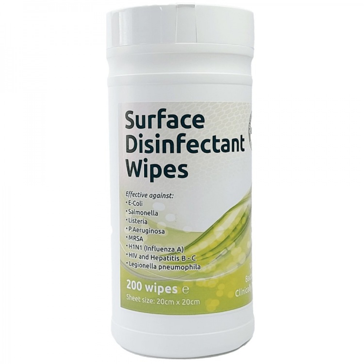 Hand & Surface Disinfectant Wipes (200) - Antibacterial Wipes - Alcohol Wipes - Bactericidal Wipes
