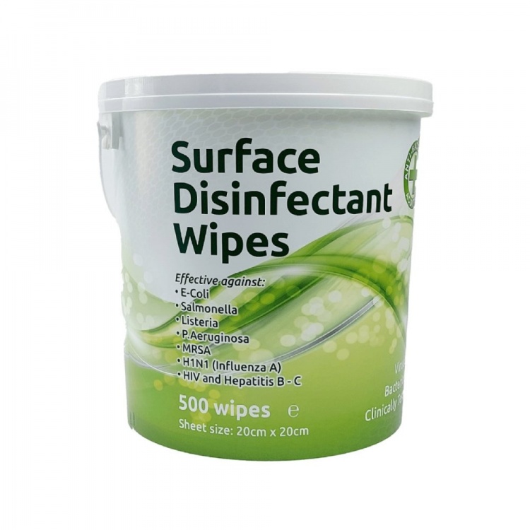 Hand & Surface Disinfectant Wipes (500) - Antibacterial Wipes - Alcohol Wipes - Bactericidal Wipes