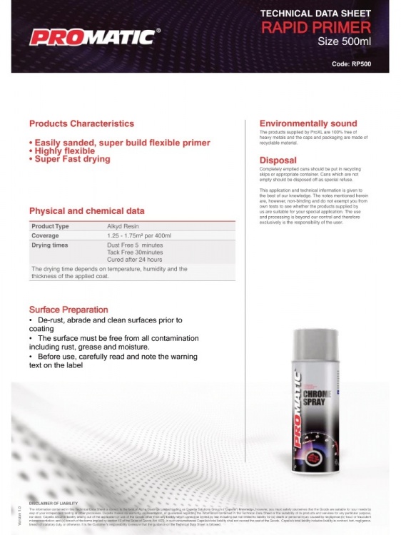 PROXL - 1K Epoxy Primer Aerosol 500ml