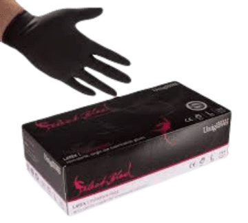 Unigloves 10 x 100 Select Latex Powder Free Black Gloves